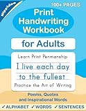Print Handwriting Workbook for Adults: Improve your printing handwriting & practice print penmanship workbook for adults