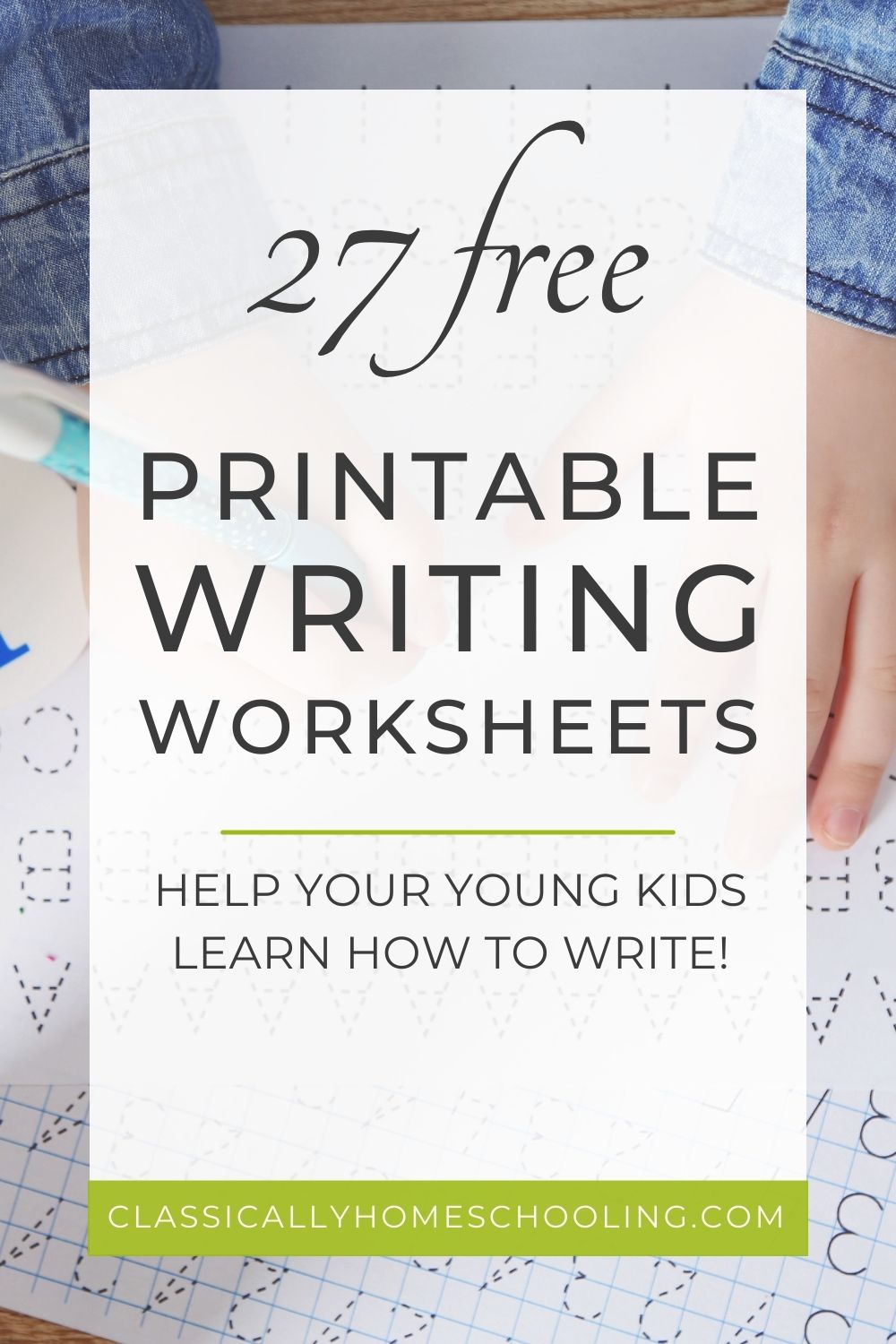 writing kindergarten worksheets to help young kids learn to write