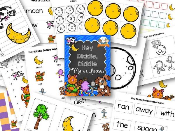 Hey Diddle Diddle Theme Nursery Rhyme Printables for Preschool