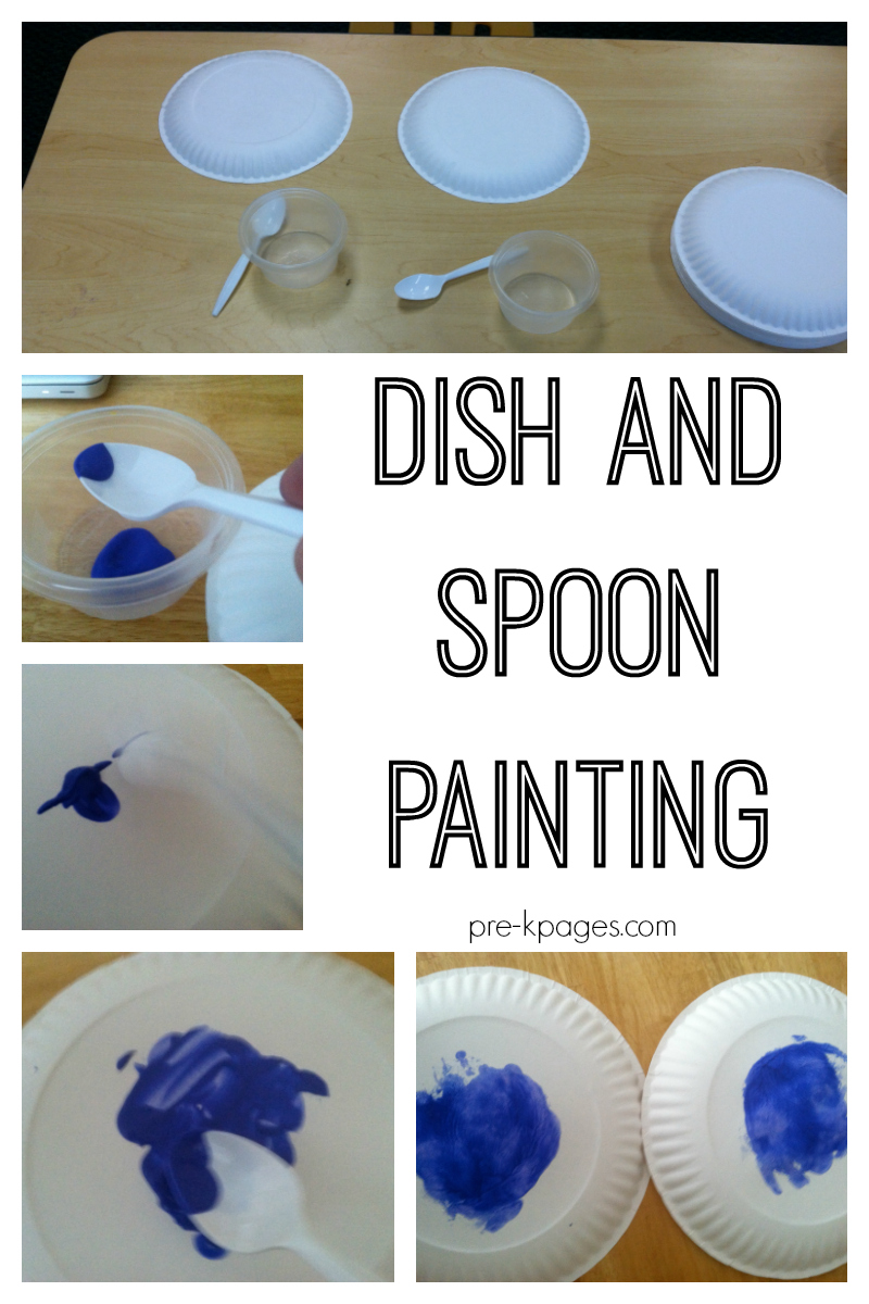 dish and spoon painting for preschool