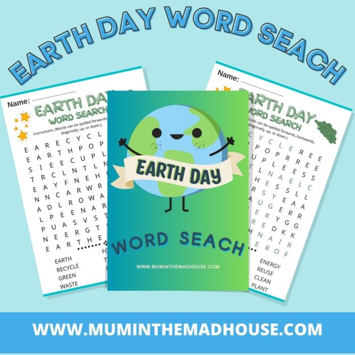 Free Printable Earth Day Word Seach